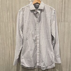 Bonobos Men's Checkered Dress Shirt - Black and White